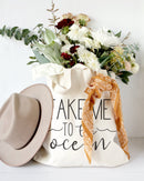 Take Me to the Ocean Cotton Canvas Tote Bag