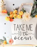 Take Me to the Ocean Cotton Canvas Tote Bag