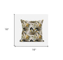 16” Yellow Black Tropical Suede Throw Pillow