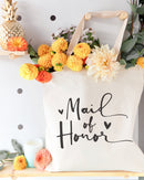 Maid of Honor Wedding Cotton Canvas Tote Bag