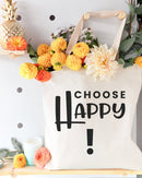 Choose Happy Cotton Canvas Tote Bag