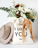 I Love You Cotton Canvas Tote Bag