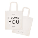 I Love You Cotton Canvas Tote Bag