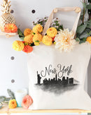 New York Cityscape Cotton Canvas Tote Bag