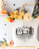 London Cityscape Cotton Canvas Tote Bag