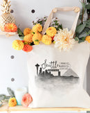 Seattle Cityscape Cotton Canvas Tote Bag