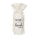 Wine a Little, Laugh A Lot Cotton Canvas Wine Bag