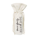 Save Water, Drink Wine Canvas Wine Bag
