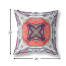 18” Gray Peach Geo Tribal Indoor Outdoor Throw Pillow
