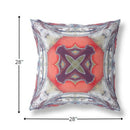 18” Gray Peach Geo Tribal Indoor Outdoor Throw Pillow