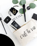 C'est La Vie Cotton Canvas Cosmetic Bag