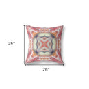 18” Red Orange Geo Tribal Indoor Outdoor Throw Pillow