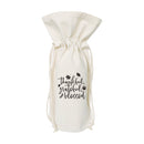 Thankful Grateful Blessed Cotton Canvas Wine Bag