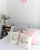 His and Hers Pillow Covers, 2-Pack