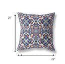18" Gray Blue Cloverleaf Indoor Outdoor Throw Pillow
