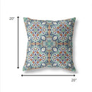 18" Green Orange Cloverleaf Indoor Outdoor Throw Pillow