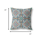 18" Green Orange Cloverleaf Indoor Outdoor Throw Pillow