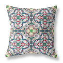 16" Green White Cloverleaf Indoor Outdoor Throw Pillow