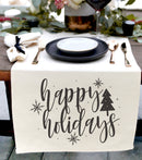 Happy Holidays Canvas Table Runner