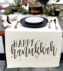 Happy Hanukkah Canvas Table Runner