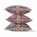 16" Orange Blue Cloverleaf Indoor Outdoor Throw Pillow