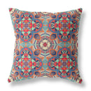 18" Orange Blue Cloverleaf Indoor Outdoor Throw Pillow