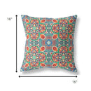 16" Orange Green Cloverleaf Indoor Outdoor Throw Pillow