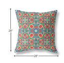 18" Orange Green Cloverleaf Indoor Outdoor Throw Pillow