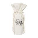 Merry Christmas Cotton Canvas Wine Bag