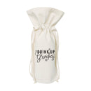 Drink up Grinches Christmas Canvas Wine Bag