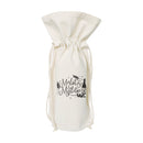 Merlot and Mistletoe Christmas Cotton Canvas Wine Bag