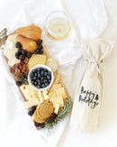 Happy Holiday Christmas Canvas Wine Bag