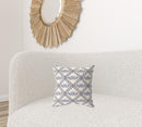 16" X 16" Cream And Brown Blown Seam Geometric Indoor Outdoor Throw Pillow