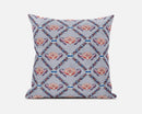 18" X 18" Gray And Blue Blown Seam Geometric Indoor Outdoor Throw Pillow