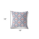 18" X 18" Gray And Blue Blown Seam Geometric Indoor Outdoor Throw Pillow