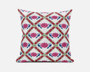 16"x16" Pink Blue White Blown Seam Suede Geometric Throw Pillow