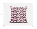 16"x16" Pink Blue White Blown Seam Suede Geometric Throw Pillow