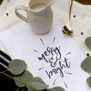 Merry and Bright Cotton Canvas Christmas Kitchen Tea Towel