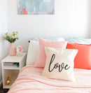 Love Cotton Canvas Pillow Cover
