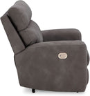 Dark Brown Faux Leather Wall Hugger Power Recliner Headrest