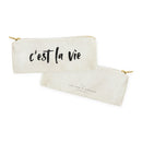 C'est La Vie Cotton Canvas Pencil Case and Travel Pouch
