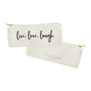 Live, Love, Laugh Cotton Canvas Pencil Case and Travel Pouch