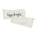 Happy Thoughts Cotton Canvas Pencil Case and Travel Pouch