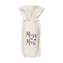 Miss to Mrs. Cotton Canvas Wine Bag