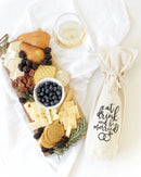 Eat, Drink and Be Married Cotton Canvas Wine Bag