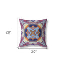 18” Indigo Yellow Geo Tribal Suede Throw Pillow