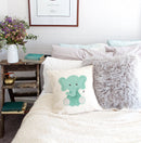 Elephant Cotton Canvas Pillow Cover