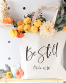 Be Still, Psalm 46:10 Cotton Canvas Tote Bag