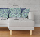 16" Aqua Blue Cloverleaf Boho Suede Throw Pillow
