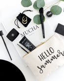Hello Summer Cotton Canvas Cosmetic Bag